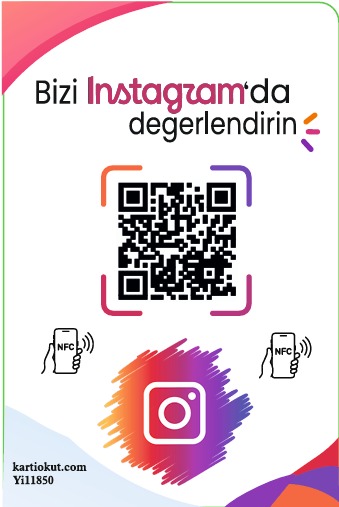 Dikey QR ve NFC pleksi stand